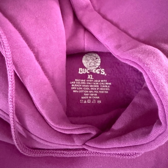 Vibrant Purple Women's Hoodie with Floral Accent - Picture 4 of 4
